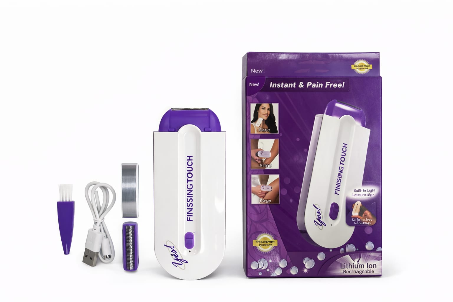 Elektrischer Damenrasierer Finishing Touch mit LED Licht